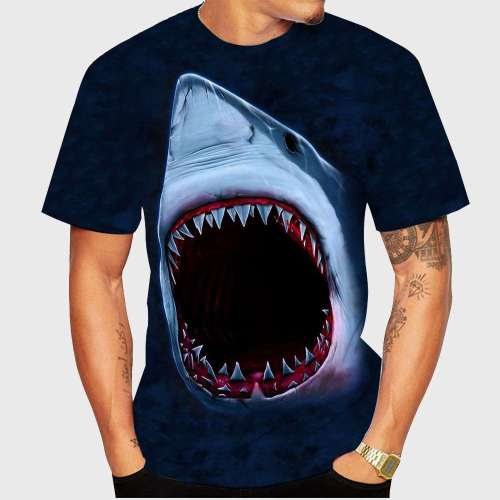 Family Matching T-shirt Navy Shark Print T-Shirt