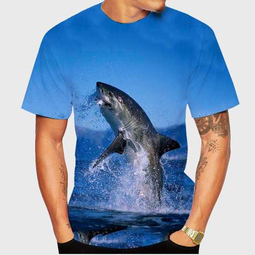 Family Matching T-shirt Blue Shark Print T-Shirt