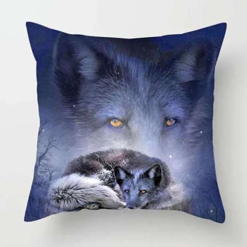 Mountain Wolf Pillow Cover