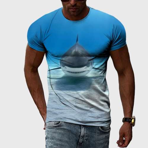 Family Matching T-shirt Blue Shark Graphic T-Shirt