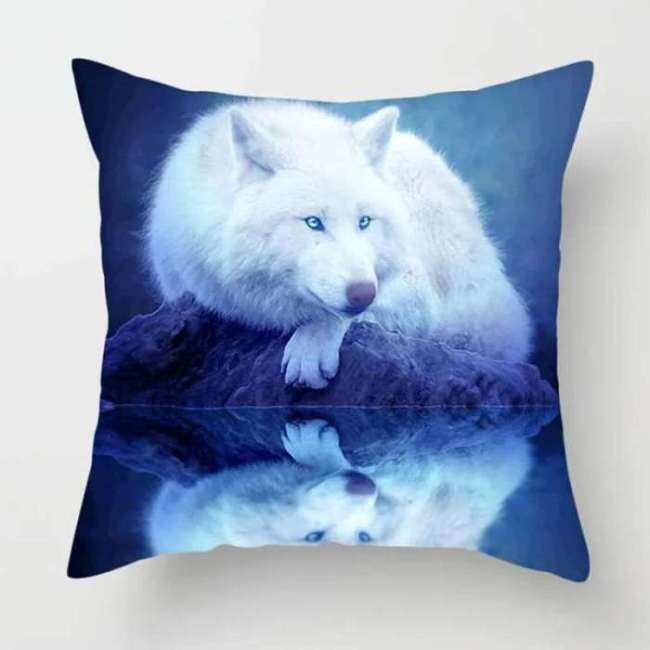 Arctic Wolf Pillow Cover