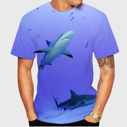Family Matching T-shirt Purple Shark Print T-Shirt