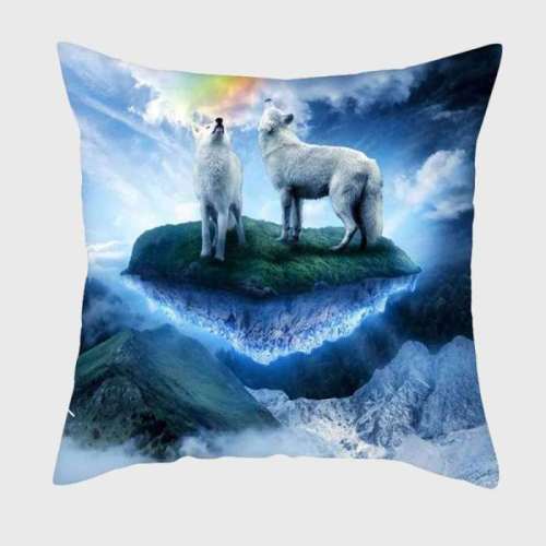 Wolf Howling Pillow Cover