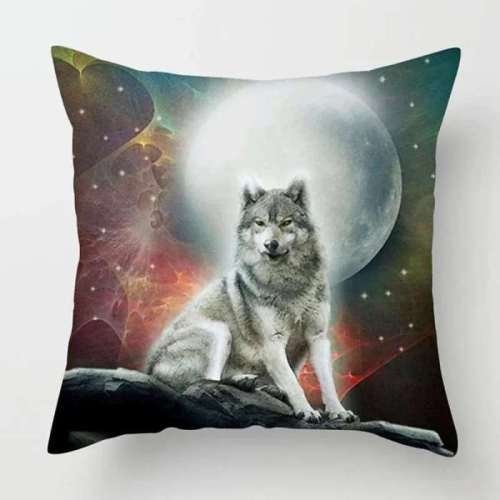 Wolf Moon Pillow Cover