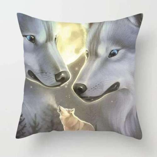 Wolf Couples Pillow Cover