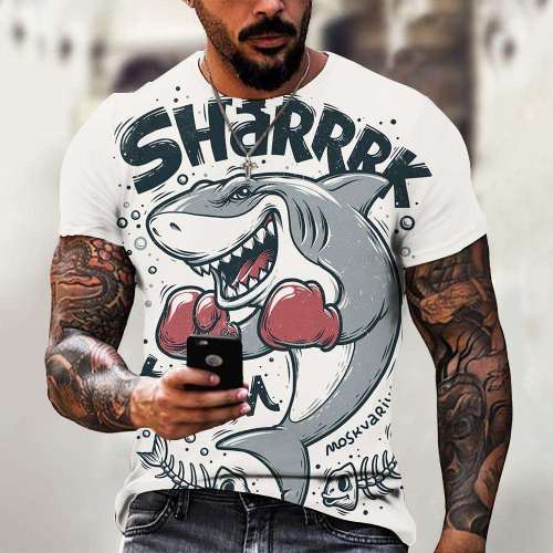 Family Matching T-shirt 3D Cartoon Shark T-Shirt