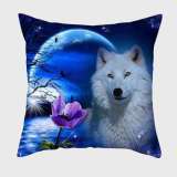 Wolf Flower Pillow Cover