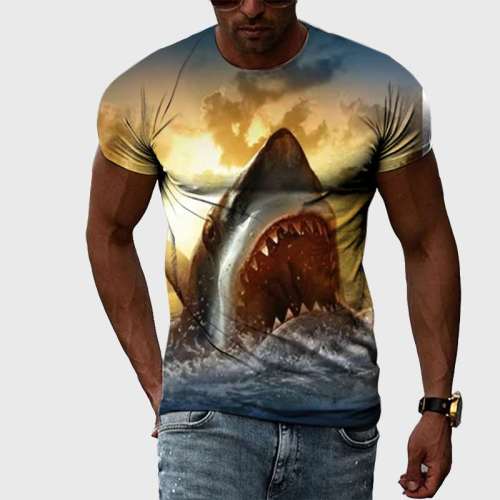 Family Matching T-shirt Great White Shark Print T-Shirt