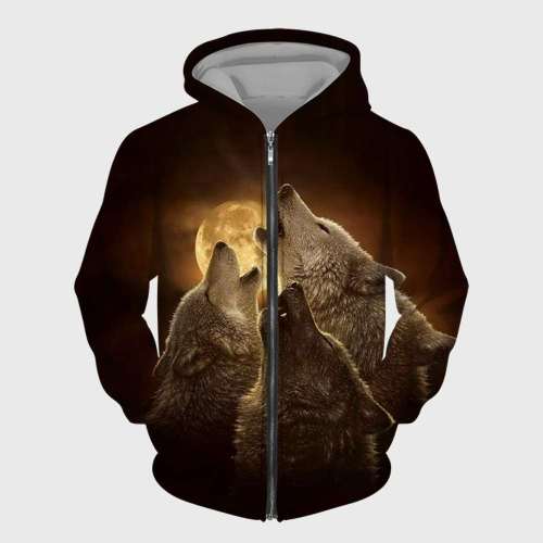 3 Wolf Howling Moon Jacket