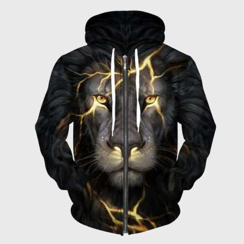 Black Lightning Lion Jacket