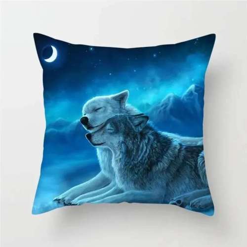 Wolf Couples Pillow Case