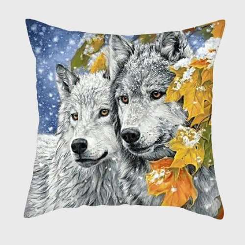 Wolf Couples Cushion Cover