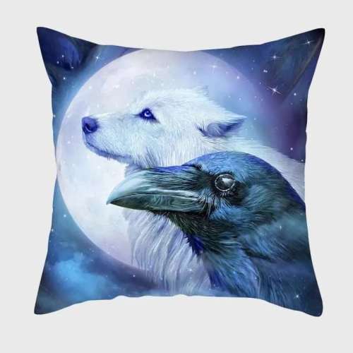 Pillowcase Wolf And Raven