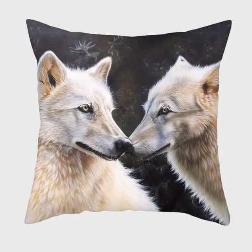 Wolf Couples Cushion Case