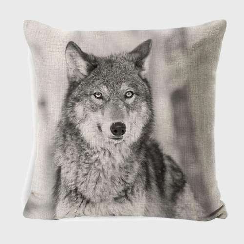 Wolf Print Cushion Cover