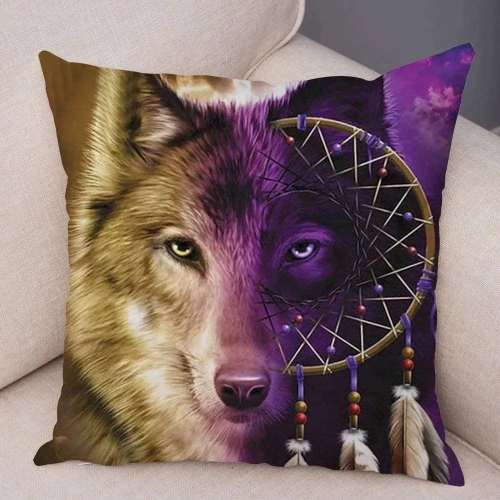 Wolf Dreamcatcher Print Pillowcase