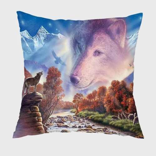 Mountain Wolf Cushion Case