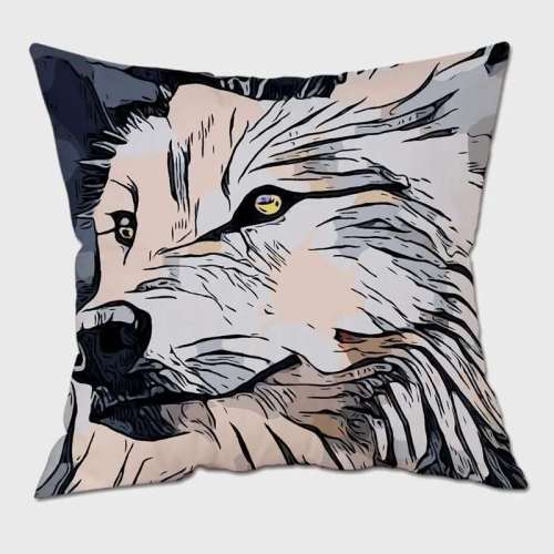 Cartoon Wolf Cushion Cover