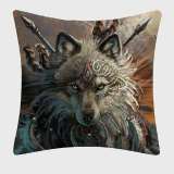 Native Wolf Cushion Cover