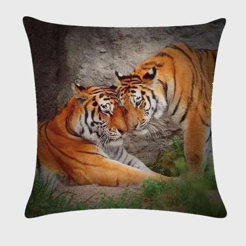 Tiger Couples Print Pillowcase