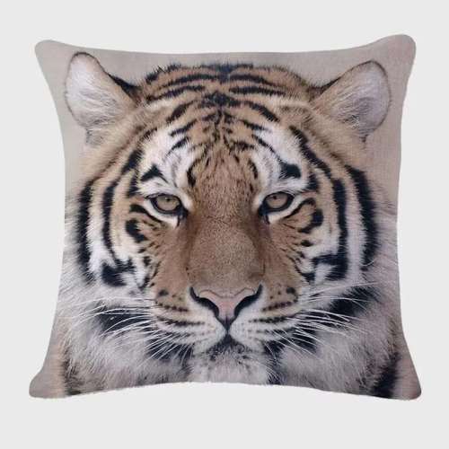 Tiger Print Throw Pillowcase