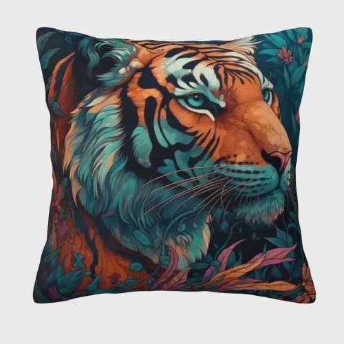 Tiger Print Throw Pillowcase