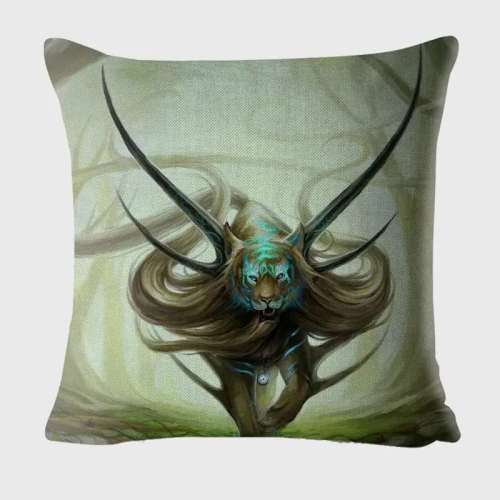 Tiger Moon Print Cushion Cover