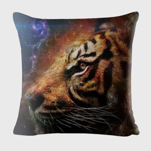 Galaxy Tiger Print Cushion Cover