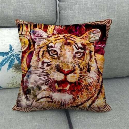 Tiger Print Pillow Cover