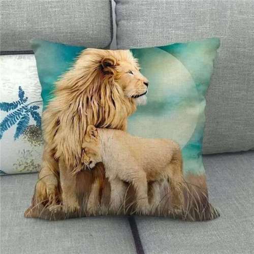 Lion Dad Cub Pillow Case