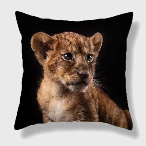 Black Baby Lion Pillow Case