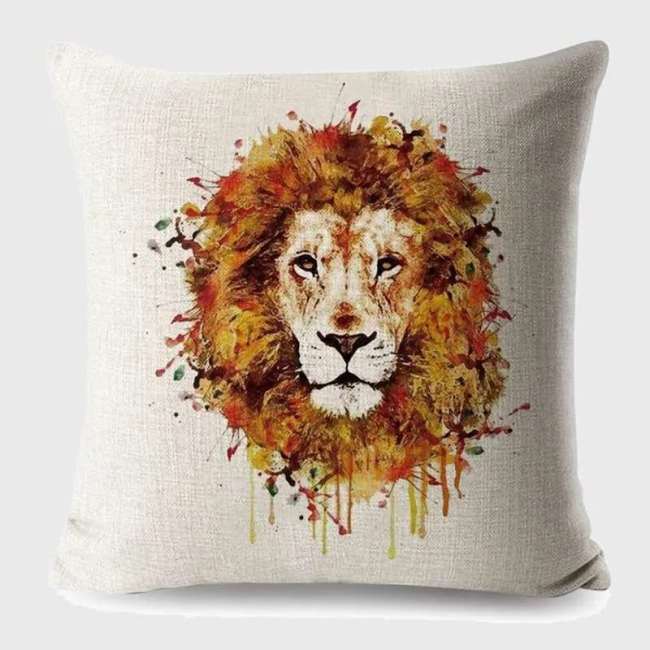 Lion Face Throw Pillowcase