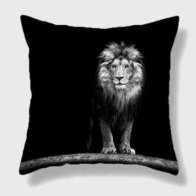 Black Lion Pillow Case
