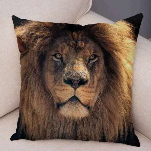 Lion Face Pillow Cover