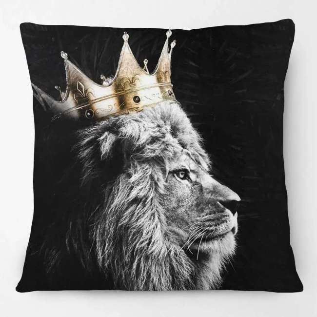 Black King Lion Pillow Covers