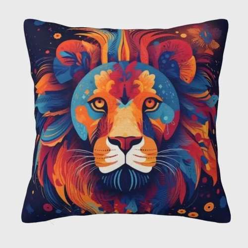 Geometrical Lion Cushion Case