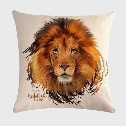 Wildlife Lion Print Pillowcase