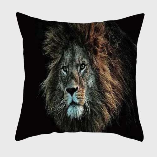 Black Lion Cushion Cover