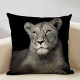 Black Lioness Print Cushion Covers