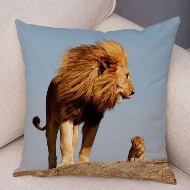 Lion Dad Cub Cushion Cases