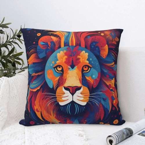 Geometrical Lion Cushion Case