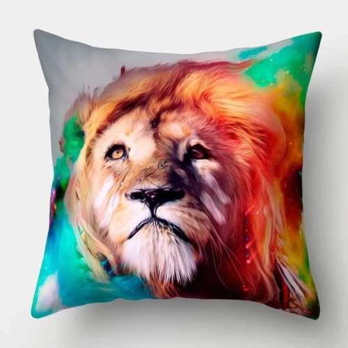 Colorful Lion Cushion Case