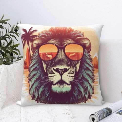 Lion Head Cushion Case