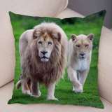 White Lion Lovers Cushion Cases
