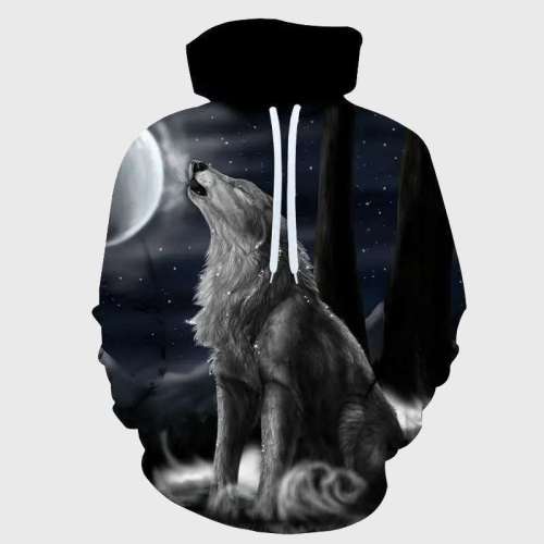 Family Matching Hoodie Alpha Wolf Howling Hoodie