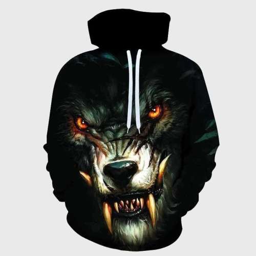 Family Matching Hoodie Scary Wolf Hoodie