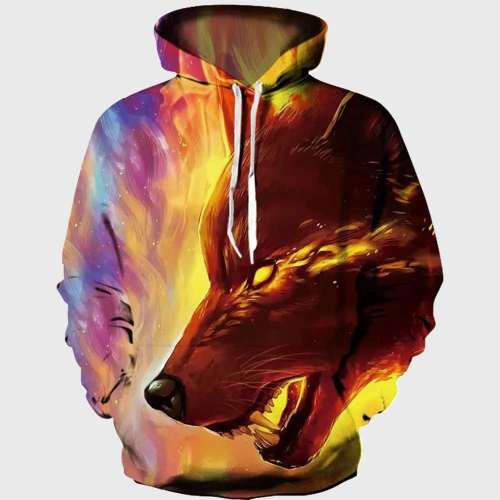 Scary Wolf Face Hoodies