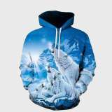 Family Matching Hoodie Blue Wolf Family Hoodie