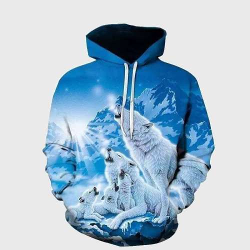 Blue Wolf Family Hoodie