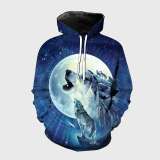 Family Matching Hoodie Wolf Howling At Moon Hoodie